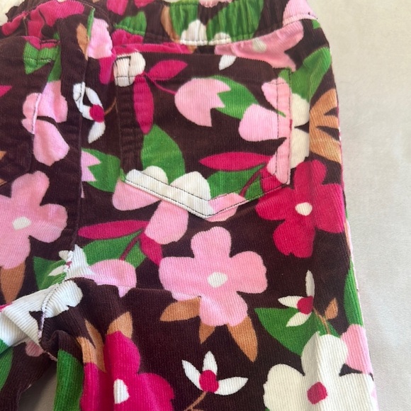 Gymboree NWOT Pink and Red corduroy pants with Vibrant Floral Design - Picture 4 of 4